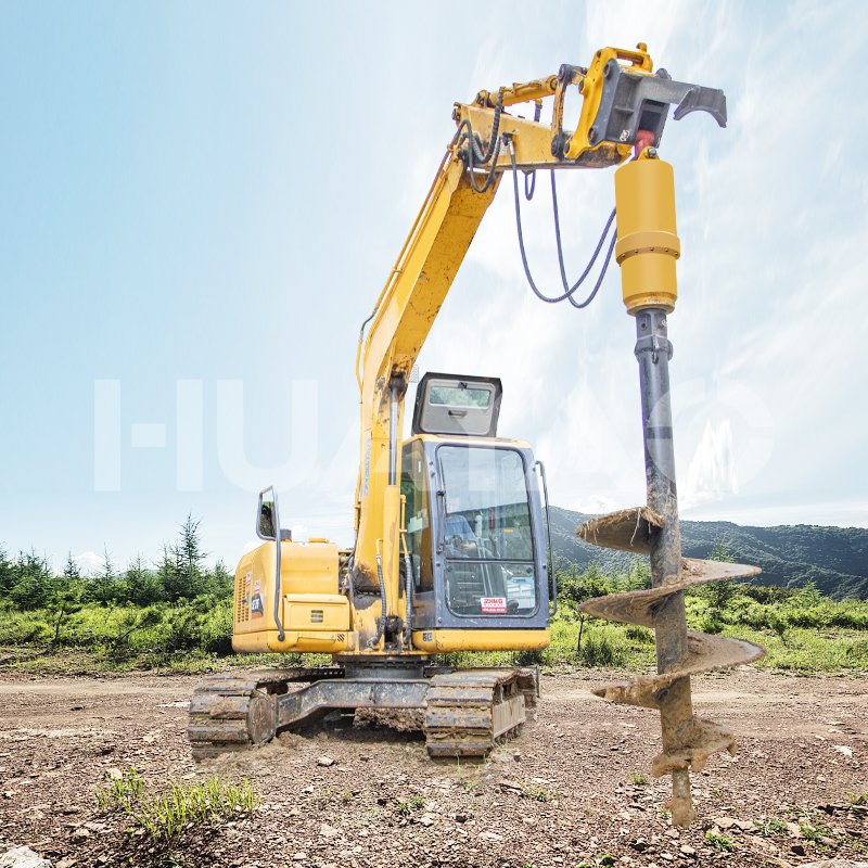 Hydraulic earth auger drill digger concrete helical pile driver screw pile ground drill excavators