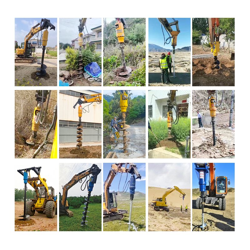 Hydraulic earth auger drill digger concrete helical pile driver screw pile ground drill excavators