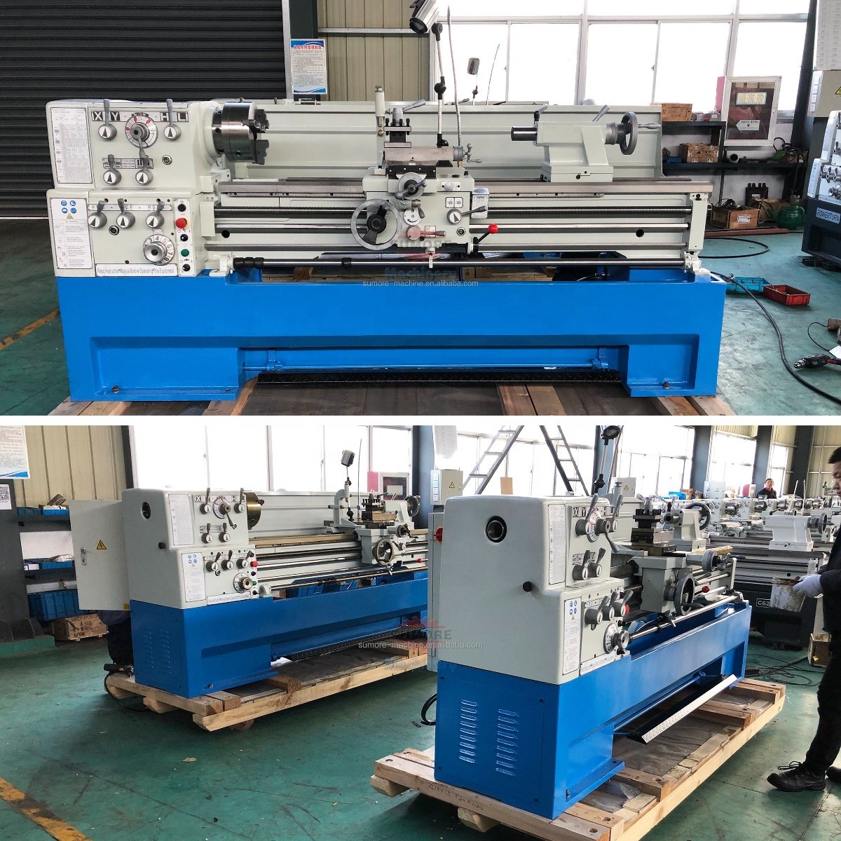 SUMORE Cheapest 2000mm Metal Lathe Machine C6241 C6246 Spindle bore 82mm or 105mm horizontal mechanical lathe machine price