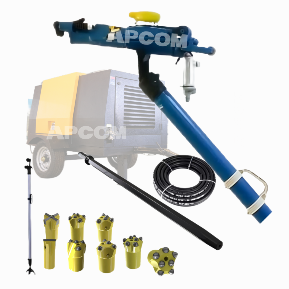 APCOM mini rock drilling rig air leg manual jack-hammer neumatic breaker jack hammer rock drill prices equipment zega kaishan