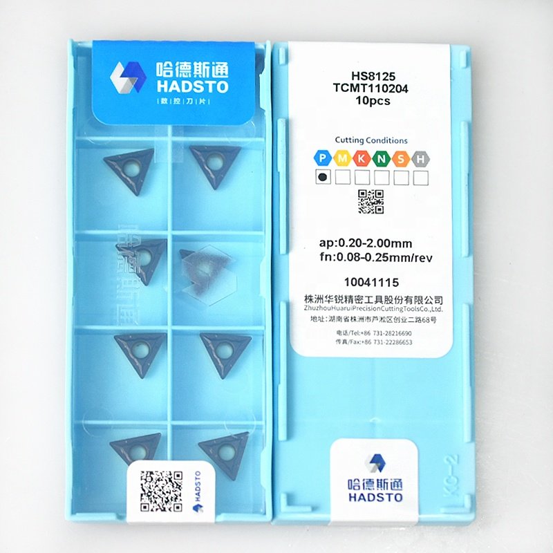 HADSTO TCMT110204 TCMT110202 TCMT110208 HS8125 China Cnc Lathe Turning Tool Tungsten Carbide Cutter Blade Carbide Insert