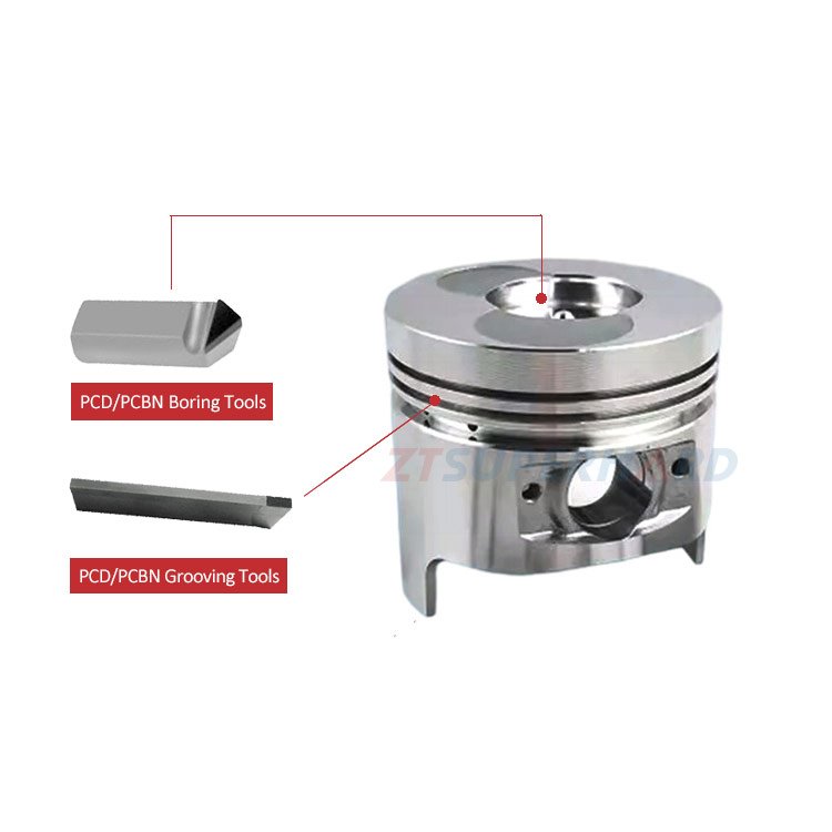 ZT customized pcbn boring tool for gray cast iron aluminum PCD grooving tools for pistons