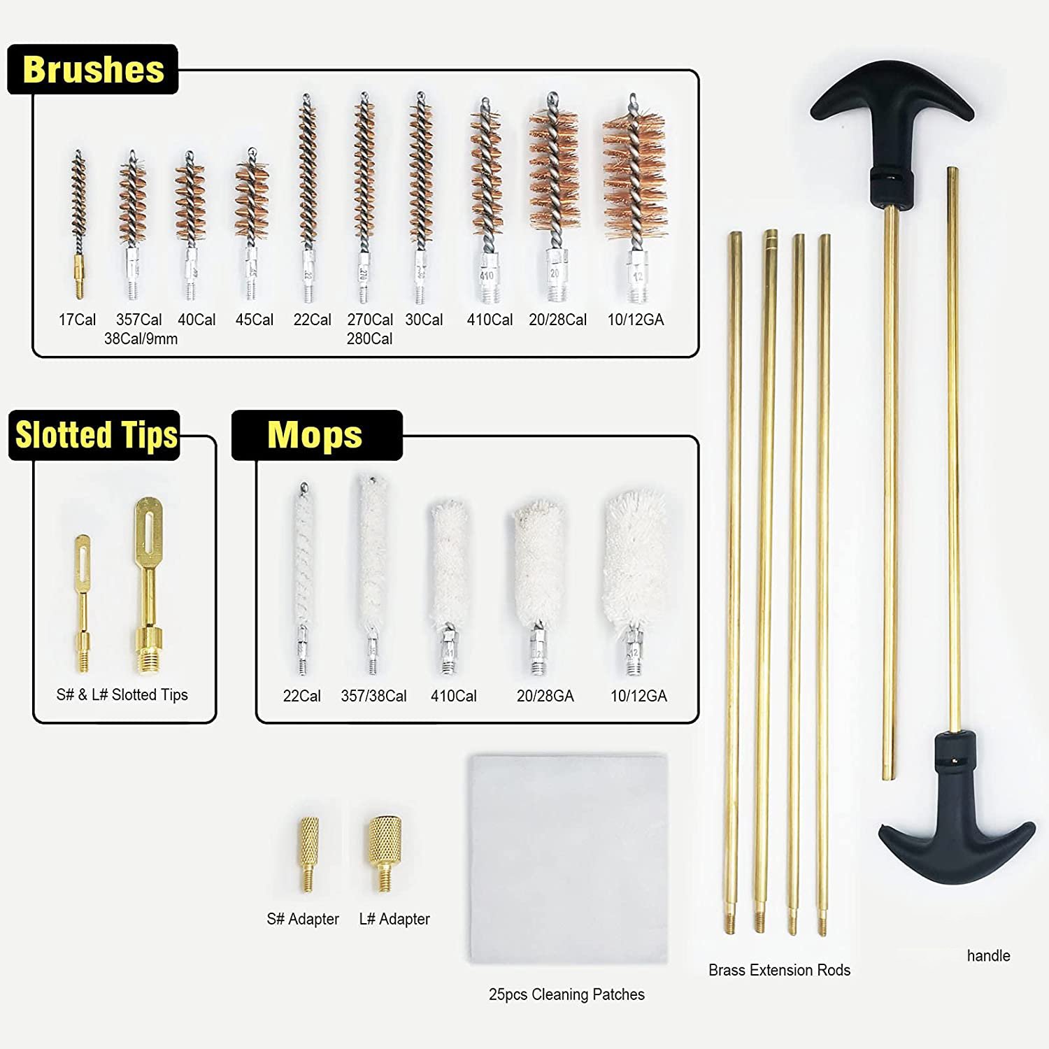 Wholesale Gun cleaning Brush kit Universal Barrel cleaning kit suitable for All caliber reusable Bore cleaning brush