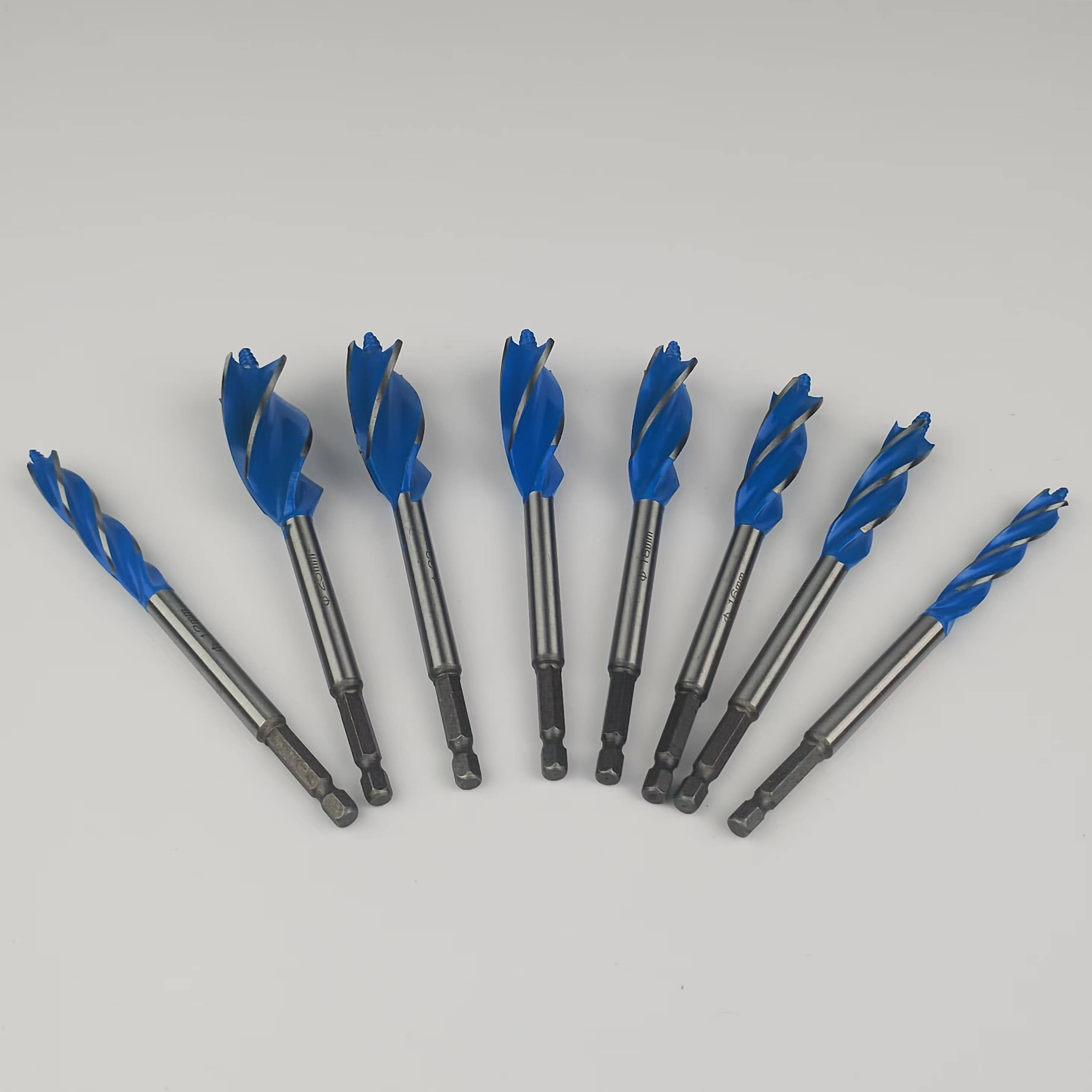 Wood Boring Bits Long 4 Flute Cut Drilling Auger Drill Bit Hole Cutter