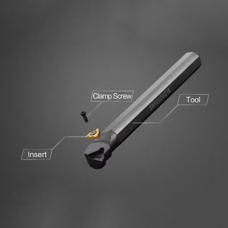 Trapezoidal threaded head, positive and negative inner hole threaded tool bar, with 16NRL insertion SNR SNL 0007 J08