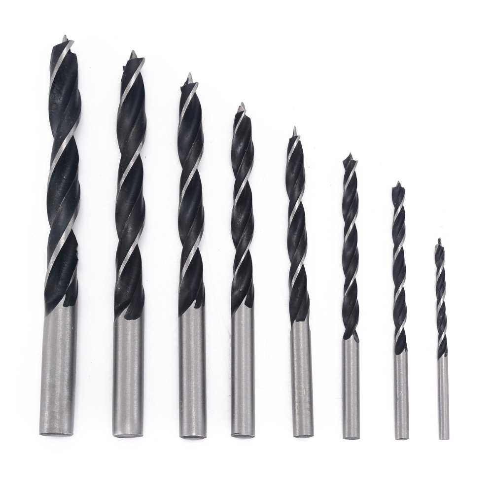 8Pcs Twist Drill Bits Set High Carbon Steel Metal Wood Drilling Tools for Woodworking Power Tools 3/4/5/6/7/8/9/10mm