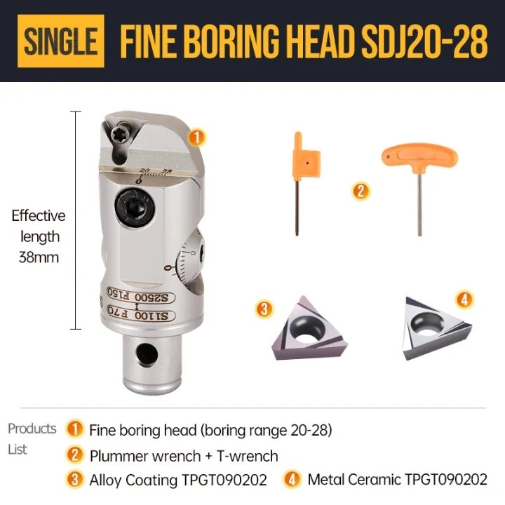 High Precision SDJ Fine Boring Head Adjustable Boring Tool Holder Bore Head Boring Head Milling