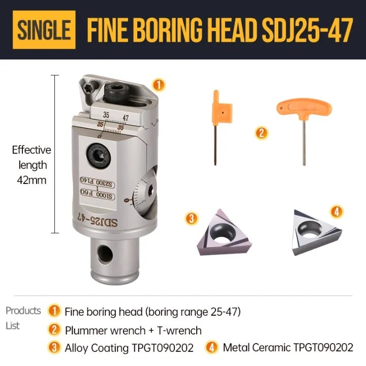 High Precision SDJ Fine Boring Head Adjustable Boring Tool Holder Bore Head Boring Head Milling