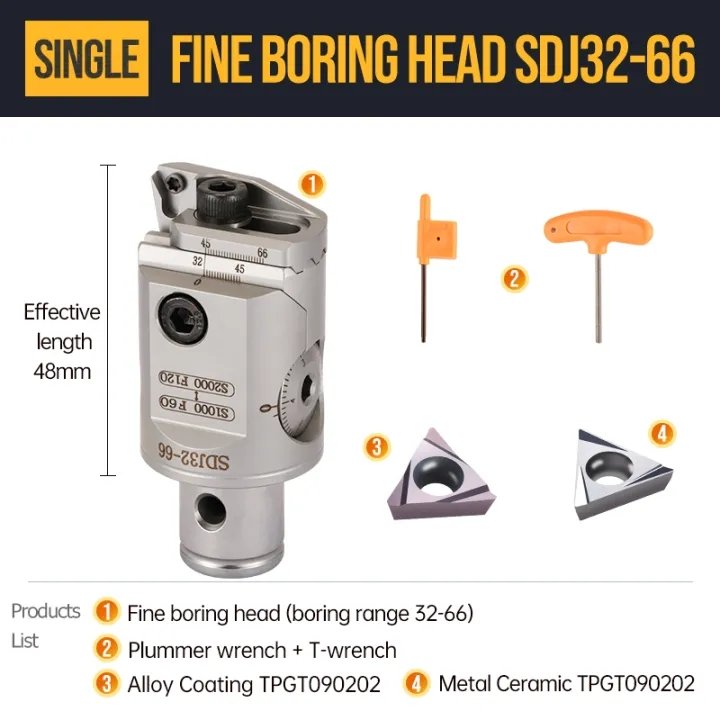 High Precision SDJ Fine Boring Head Adjustable Boring Tool Holder Bore Head Boring Head Milling