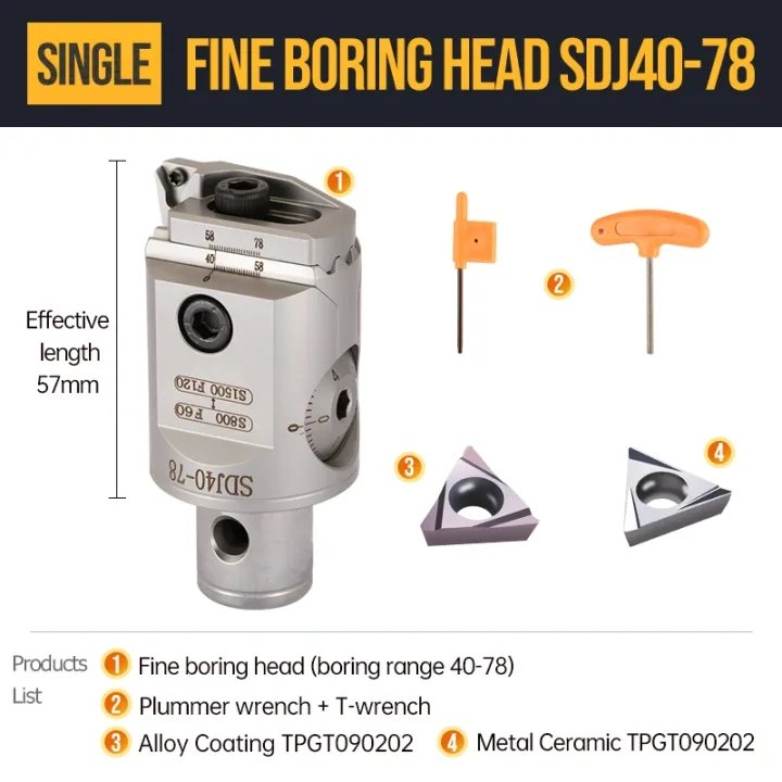 High Precision SDJ Fine Boring Head Adjustable Boring Tool Holder Bore Head Boring Head Milling