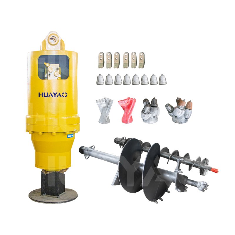HY-8000 excavator modified spiral drilling rig house foundation pile driver power head