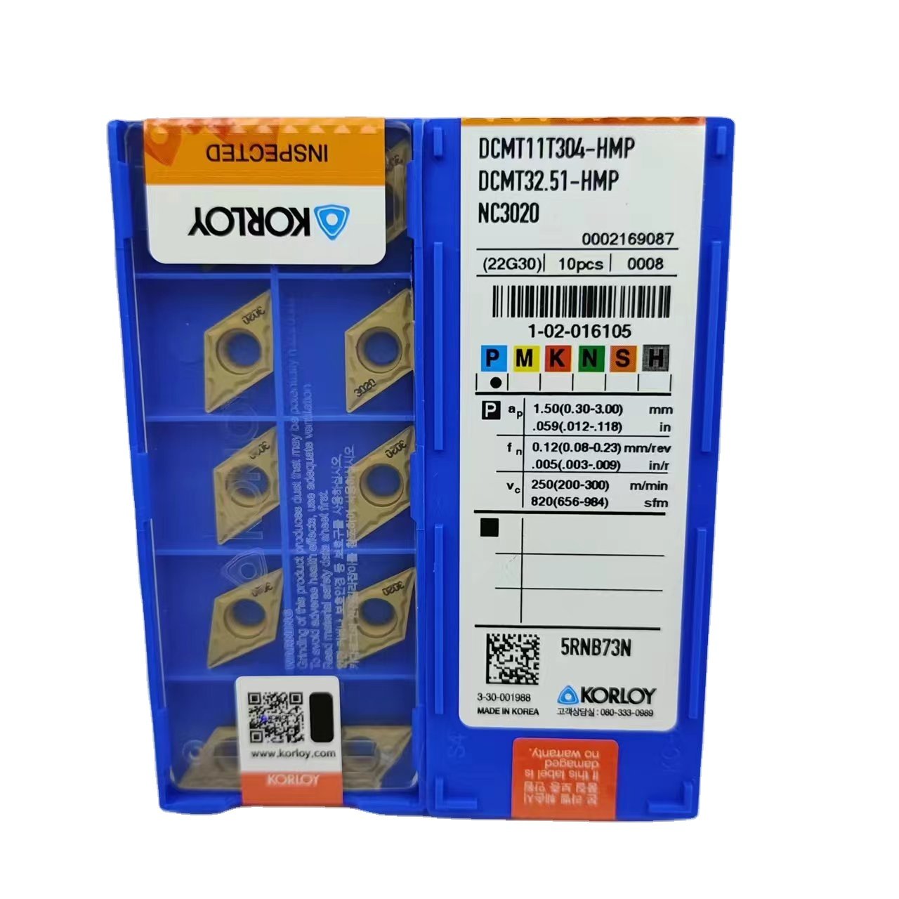 Korloys Original DCMT11T304-HMP Series CNC Turning Tool Full Boring Tool PC9030 Made of Stainless Steel