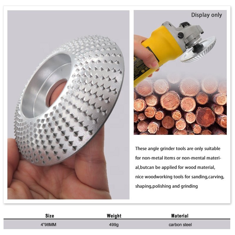 Wood Carving Disc 7/8 Inch Bore Wood Tungsten Carbide Grinding Wheel Angle Grinder Tool for Woodworking Sanding Carving Shaping