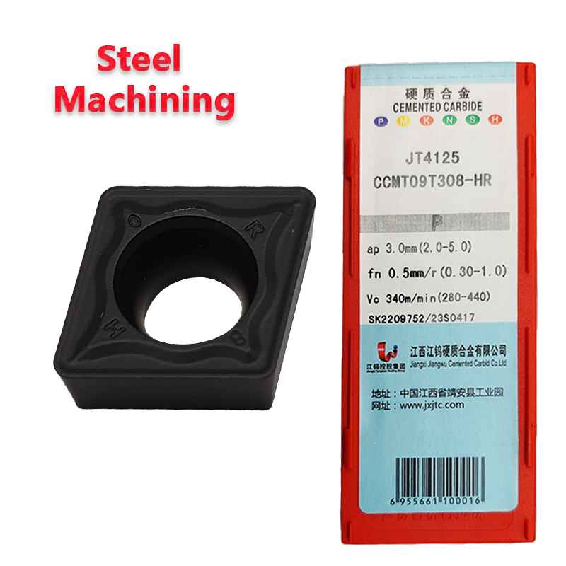 CCMT09T308 adopts chemically coated hard alloy turning boring steel parts with CNC inserts that can be rotated CCMT09T3