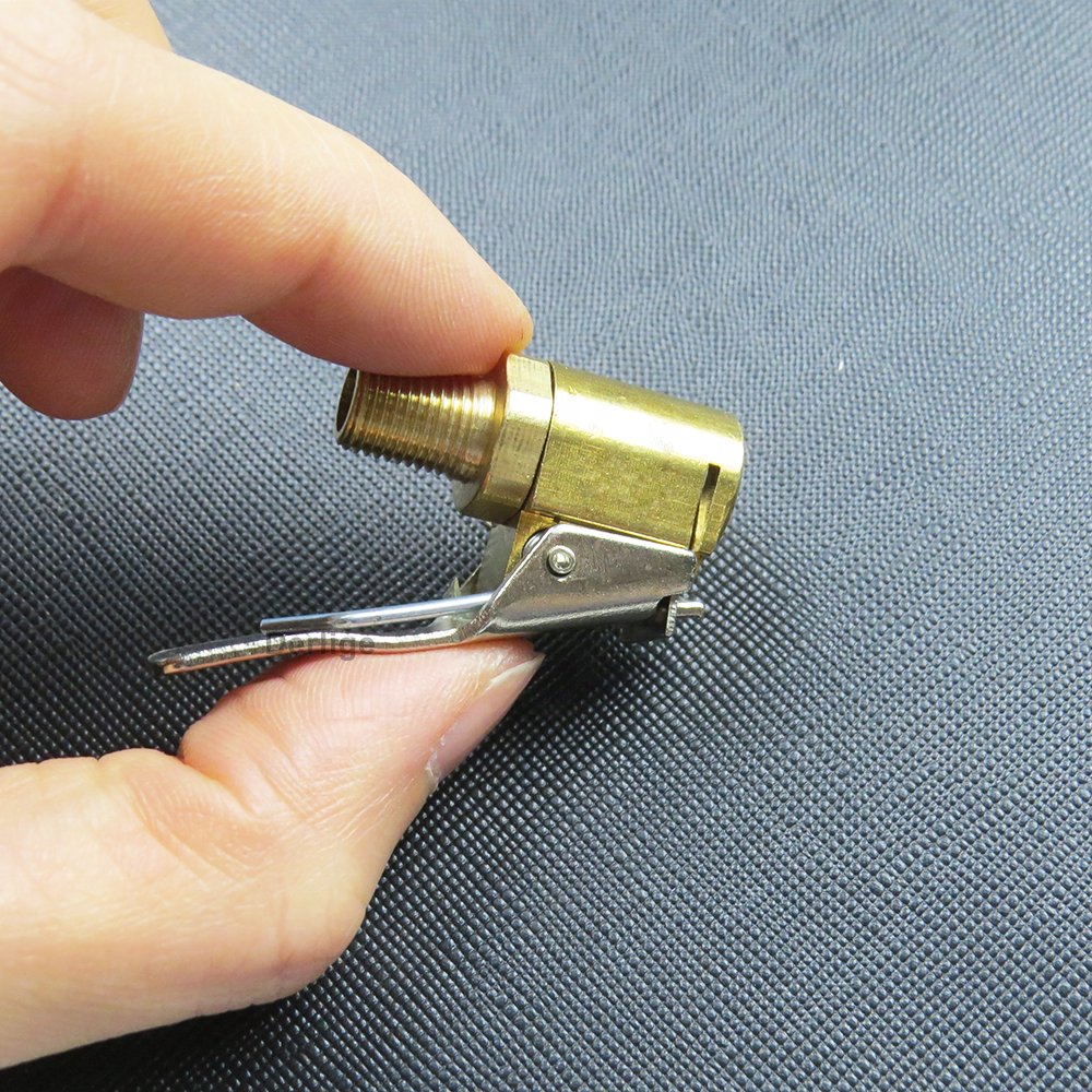 Screw on Open flow Brass Tire Air Chuck with Clip Adapter 8mm Bore Hose