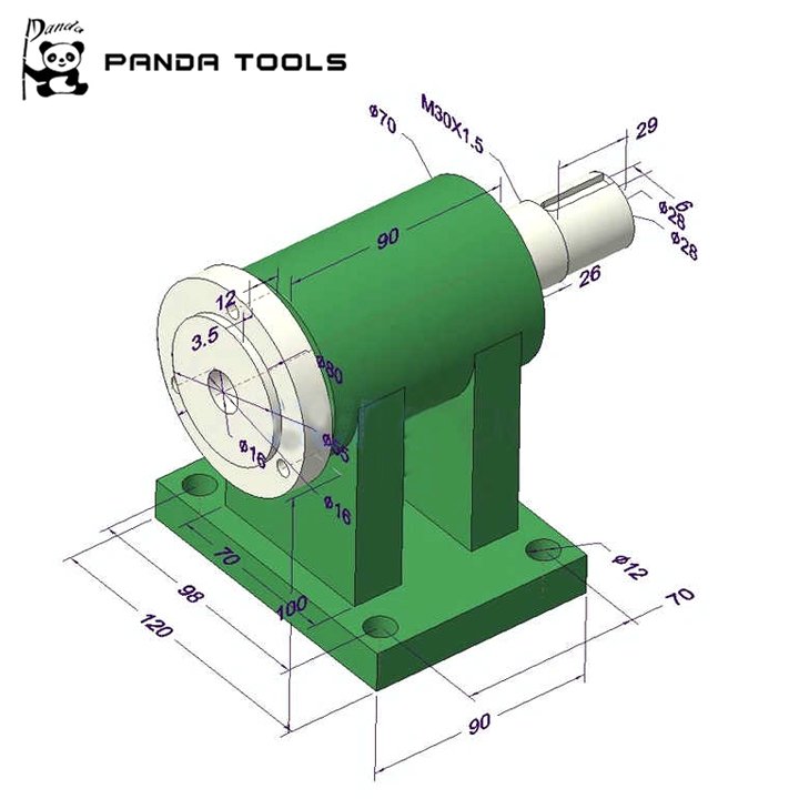 Lathe Spindle With Pneumatic Chuck Automatic CNCThree Jaw Power Head