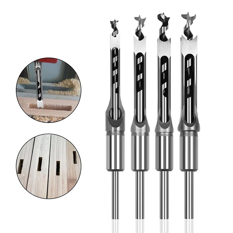 Square Hole Drill Woodworking Drill Tools Auger Mortising Chisel Drill Set DIY Furniture OEM OBM ODM Support