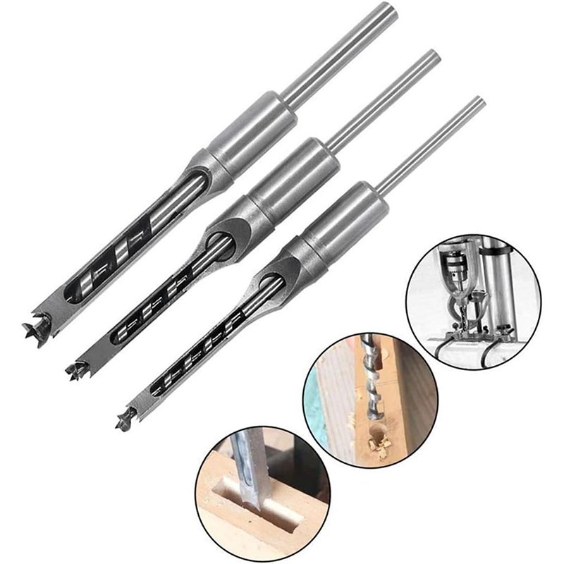 Square Hole Drill Woodworking Drill Tools Auger Mortising Chisel Drill Set DIY Furniture OEM OBM ODM Support