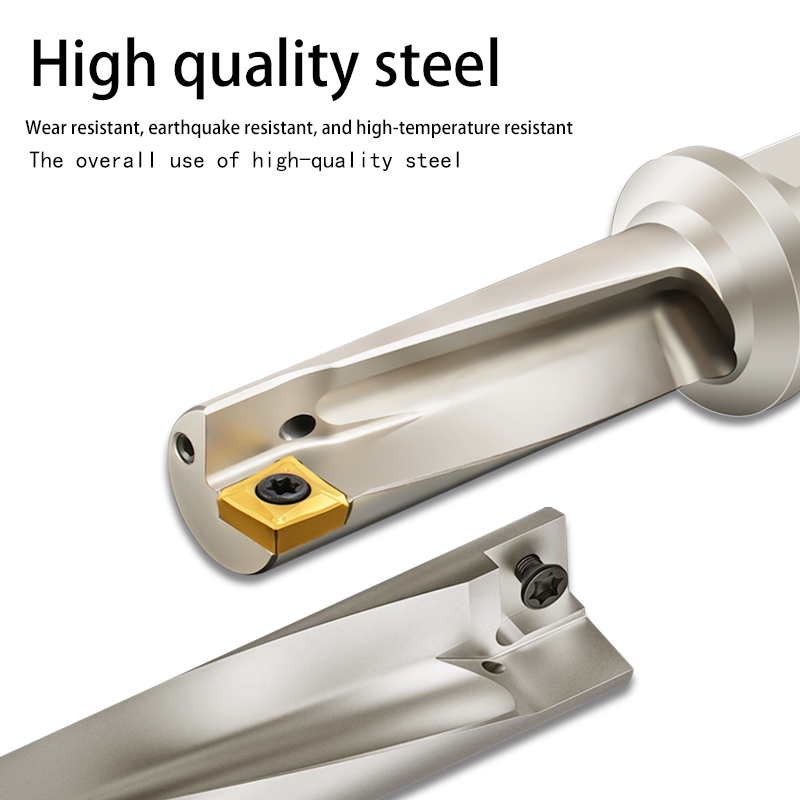 Single slot U-drill TCAP drilling and boring integrated fast internal cooling powerful drill bit blade
