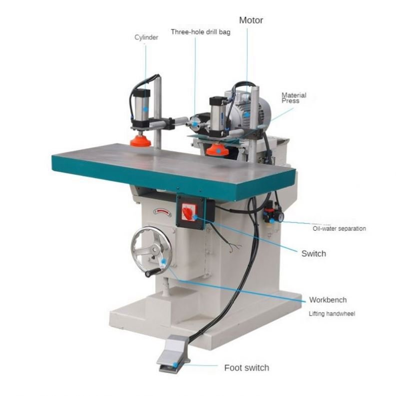 TEBAK xj-17 Automatic Precision Track Blast Bore Water Bit Deep Hole Wood Drilling Machine MZ6413
