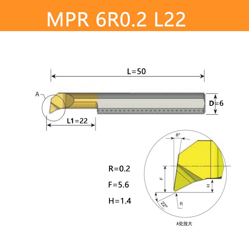 RLD Micro carbide boring tools cutter copy turning MPR 6R0.2 L22 for steel