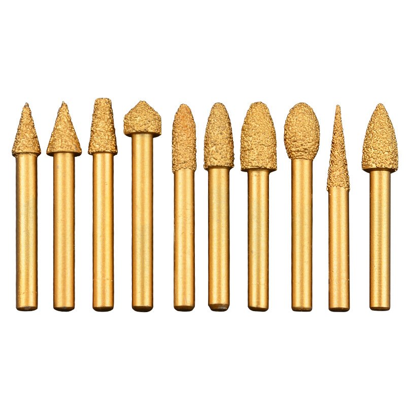 20pcs Diamond Grinding tools for carving stone diamond brazed burrs bit tungsten carbide brazed tips set