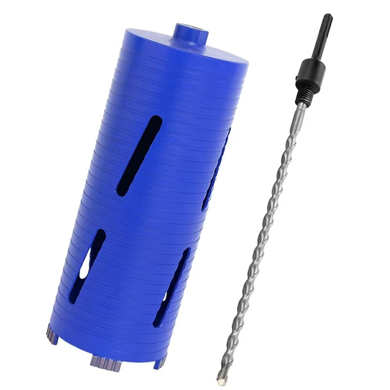 Dry Core Drill Bit Depth Diamond Coring Bore Tool with a Pilot Bit Masonry Hole Saw Bits for Hard Concrete Brick and Block