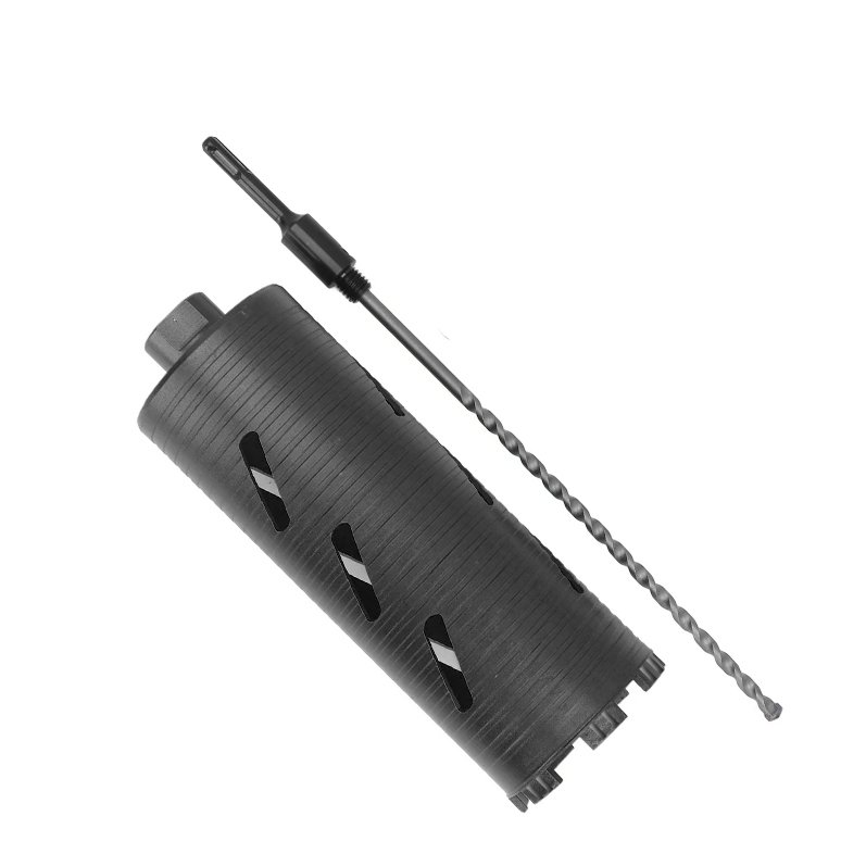 Dry Core Drill Bit Depth Diamond Coring Bore Tool with a Pilot Bit Masonry Hole Saw Bits for Hard Concrete Brick and Block