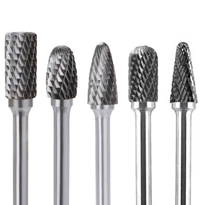 PMS 10pcs Handle Grain Grinding Head Tungsten Carbide Grinding Head Rotary File Tungsten Carbide Burr Set