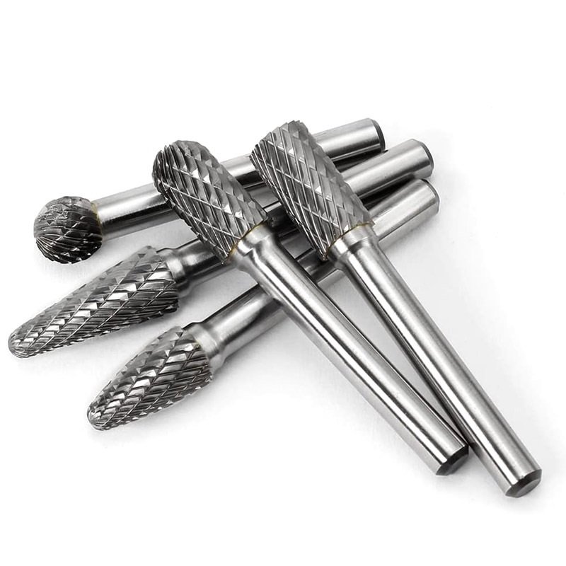 PMS 10pcs Handle Grain Grinding Head Tungsten Carbide Grinding Head Rotary File Tungsten Carbide Burr Set