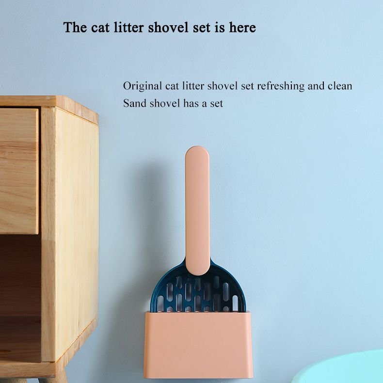 Portable Cats Litter Shovels Sets With Box Logo Pet Cleaning Tool Spoon Kitten Cats Poop Cat Litter Scoops Shovel Set