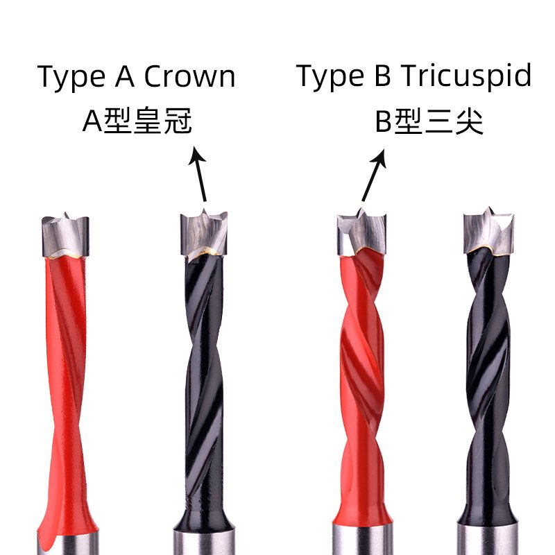 XGENL CNC Carbide Tipped Woodworking Tools Brad Point Boring Nail Spiral Drill Bits for Wood Drilling 5mm-15mm