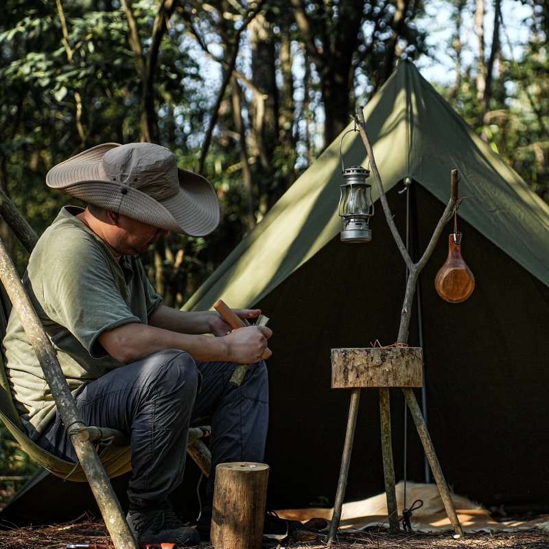 Bushcraft Carbon Steel Manual Outdoor Survival Tool Wooden Drill Head Boring Manual Drilling Tool