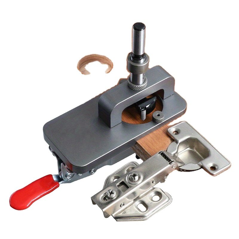 35mm Hinge Boring Jig Kit Woodworking Tools- Aluminum Alloy Hinge Hole Opener Template Puncher Locator Hardware and Diy Tools