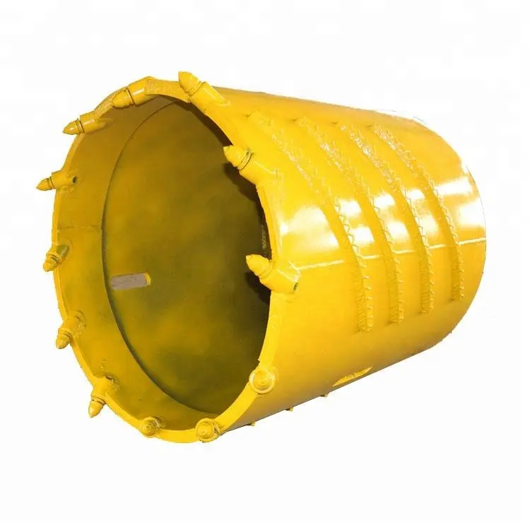 Deep Foundation Piling Tools Rotary Drilling Rig Parts Dirt Belling Auger Earth hole drill bucket core barrels with rock teeth