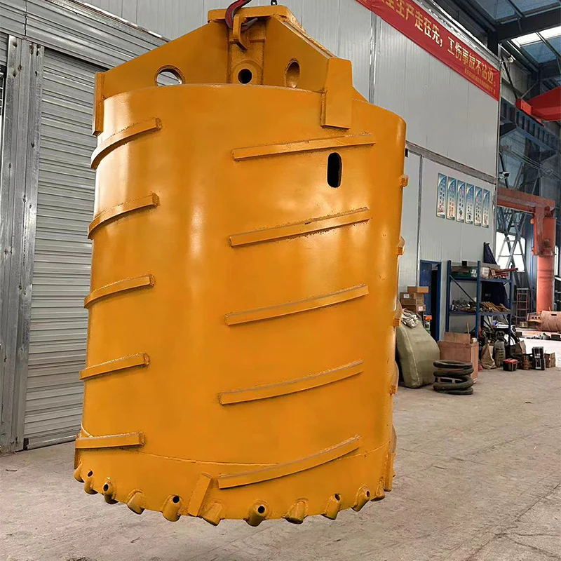 Deep Foundation Piling Tools Rotary Drilling Rig Parts Dirt Belling Auger Earth hole drill bucket core barrels with rock teeth
