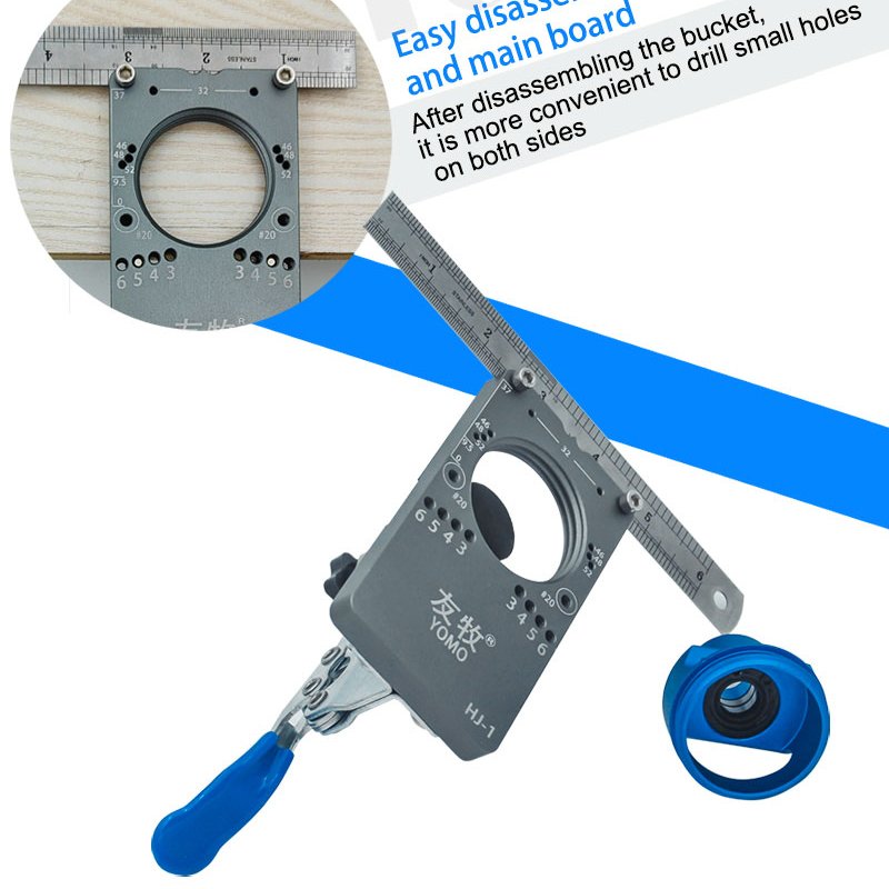 Hinge Boring Jig Kit - Concealed Hinge Drilling Guide Jig - Aluminum Alloy Hinge Hole Opener Template Puncher Locator Tools Kit
