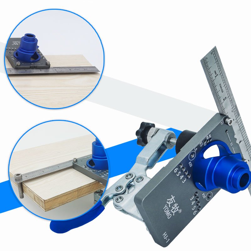 Hinge Boring Jig Kit - Concealed Hinge Drilling Guide Jig - Aluminum Alloy Hinge Hole Opener Template Puncher Locator Tools Kit