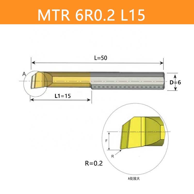 RLD Micro carbide inner boring tools cutter copy turning MTR 6R0.2 L15 for steel