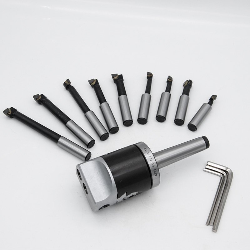 1 Set Milling Machine Accessories MT2-M10 F1-12 50mm Boring Head W/ Boring Bars