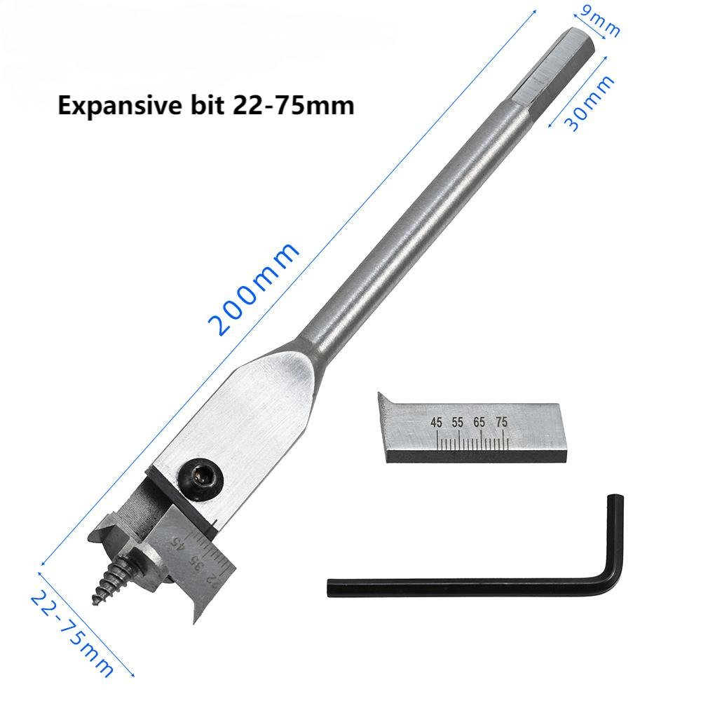 New 22-75mm Adjustable Woodworking Expansive Flat Spade Boring Drill Bit for woodworking drill