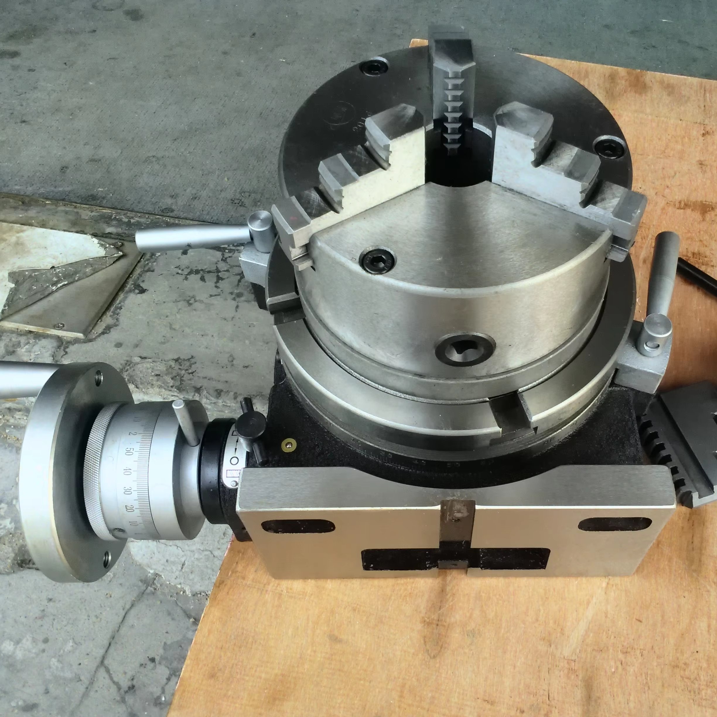 Lathe Milling Machine Tools Accessories HV4 TSL100 Rotary Table with Chuck Flange Divding Plate Tail Stock