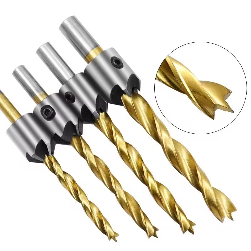 7Pcs 3-10mm Countersink Drill Bit Set for Wood Carpentry Chamfer Boring Woodworking Tool