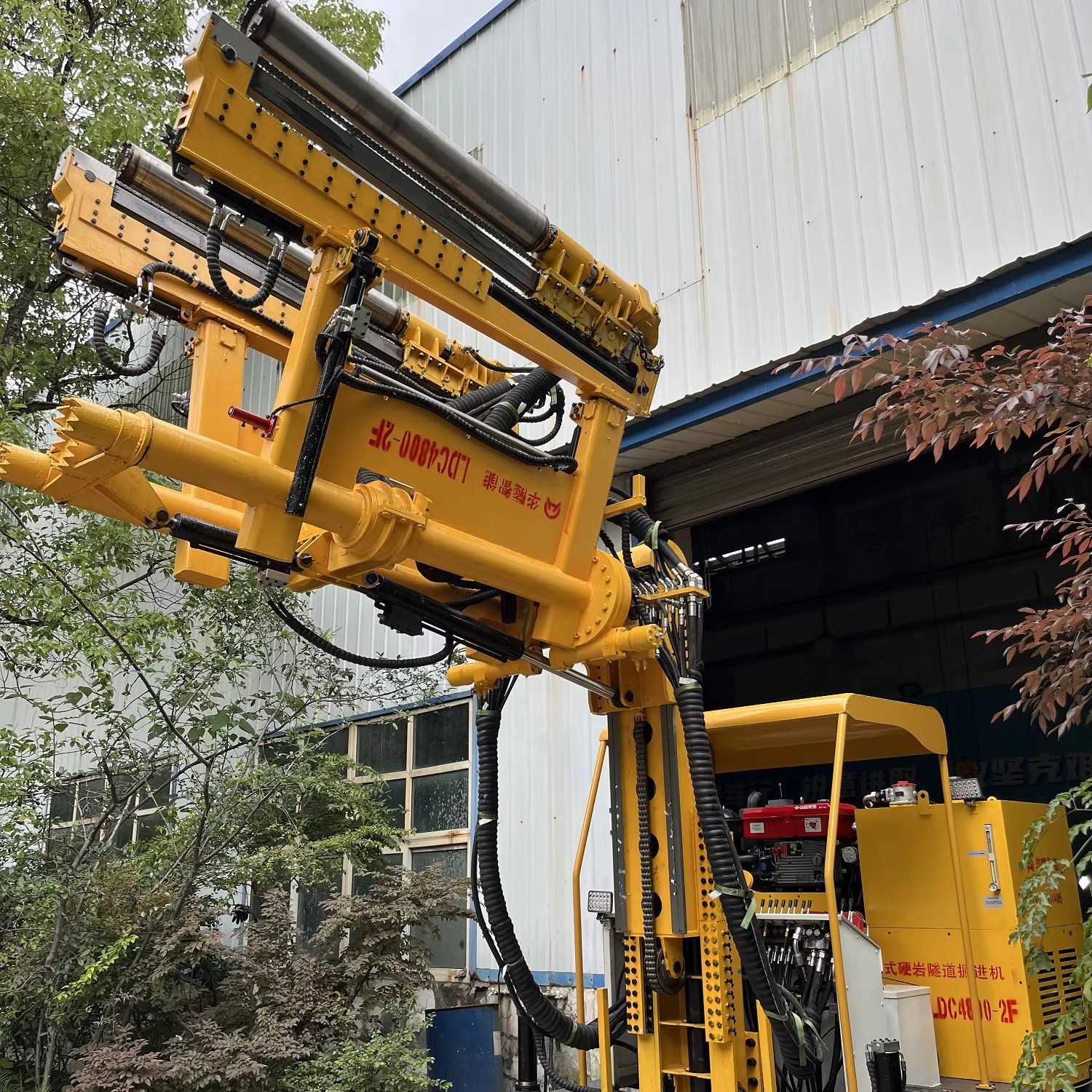 A tunnel drilling and coring machine with a diesel engine for independent movement