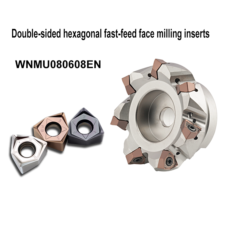 CNC Indexable Turning Tools Lathe Carbide WNMU080608 High Feed Face Milling Inserts WNMU 080608