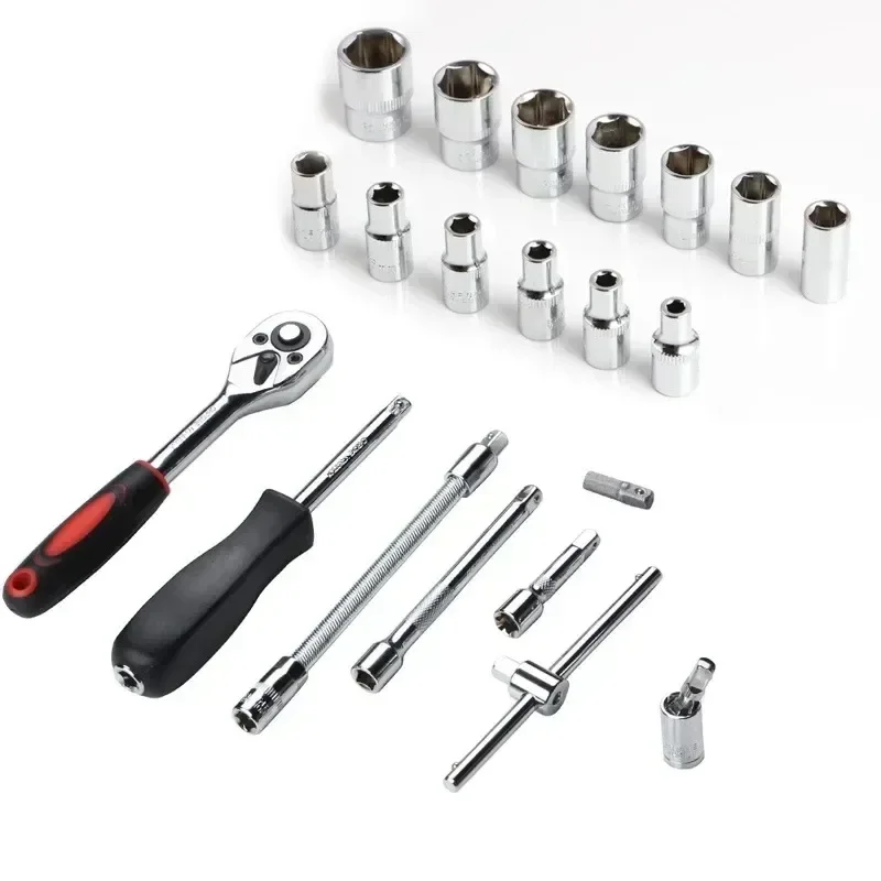Professional 46-piece Home Car Repair Tool Set Including Grinders Drills Screwdrivers Hand Tools Combination Hard Case 1 Set GOF