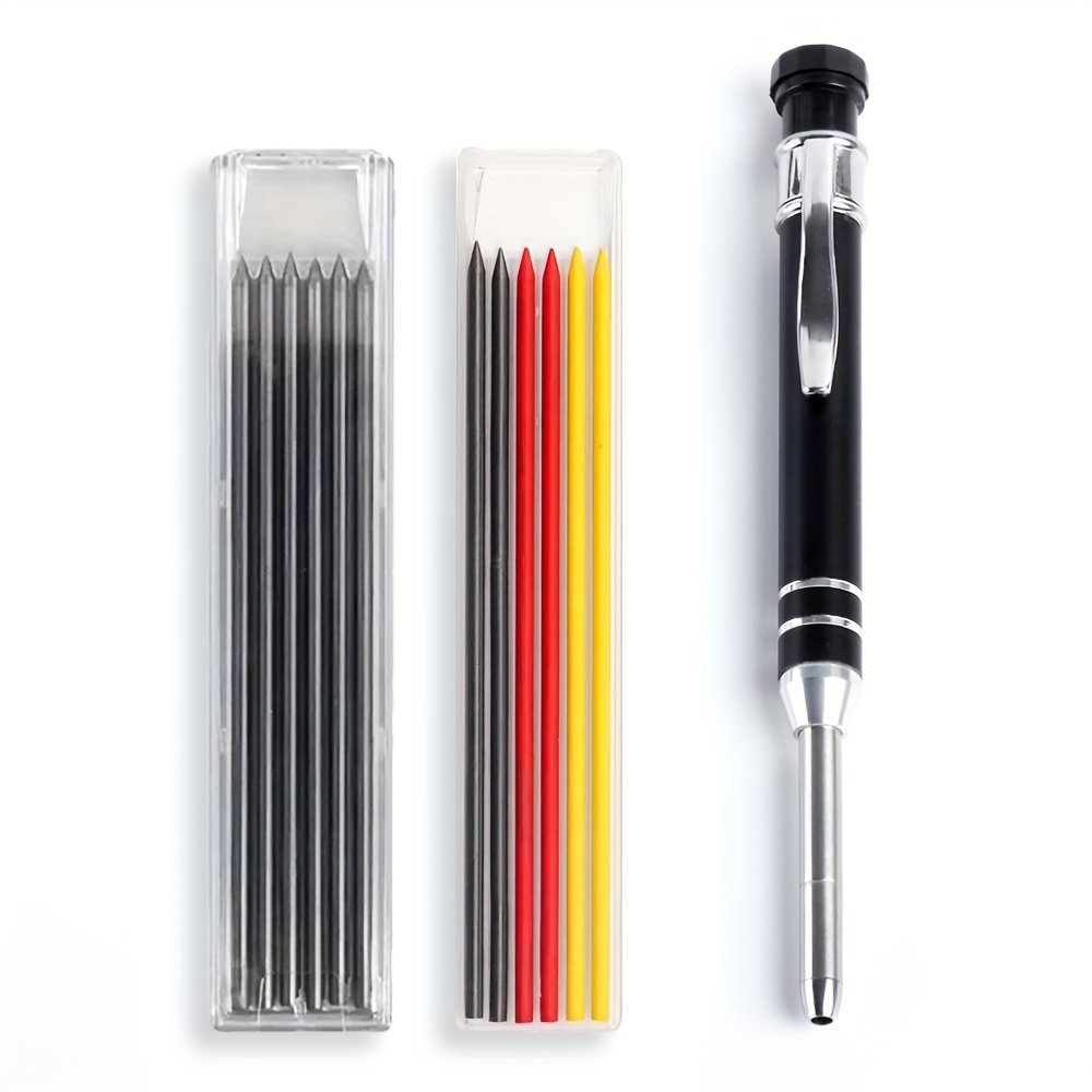 Hot Sale Woodworking Long Nosed Deep Hole Mechanical Refill Construction Job Tools Marking Scriber Solid Carpenter Pencil