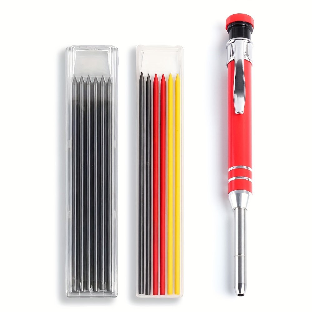 Hot Sale Woodworking Long Nosed Deep Hole Mechanical Refill Construction Job Tools Marking Scriber Solid Carpenter Pencil