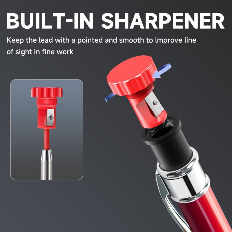 Hot Sale Woodworking Long Nosed Deep Hole Mechanical Refill Construction Job Tools Marking Scriber Solid Carpenter Pencil