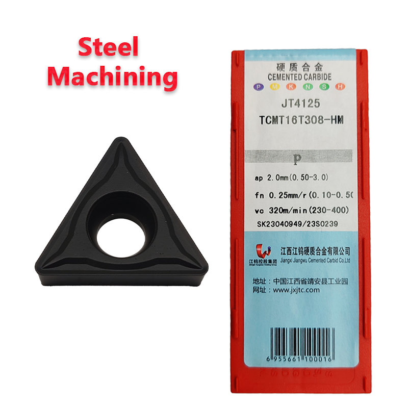 TCMT16T308 adopts chemically coated hard alloy turning boring steel parts with CNC inserts that can be rotated TCMT16T3